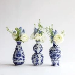 Vaasjes Klein - Delfts Blauw Vaas - Vazen Set Van 3 - Keramiek Vaas - Relatiegeschenk - Holland Souvenir - Cadeau Voor Vrouw - Moederdag Cadeau Voor Mama -klevering Winkel 1194x1200