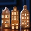 Waxinelichthouder Huisjes - Set Van 3 - &klevering - Hollandse Cadeautjes - Housewarming Cadeau - Sfeerlichtjes - Moederdag Cadeau Voor Mama - Moederdag Cadeau