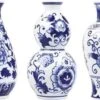 Vaasjes Klein - Delfts Blauw Vaas - Vazen Set Van 3 - Keramiek Vaas - Relatiegeschenk - Holland Souvenir - Cadeau Voor Vrouw - Moederdag Cadeau Voor Mama