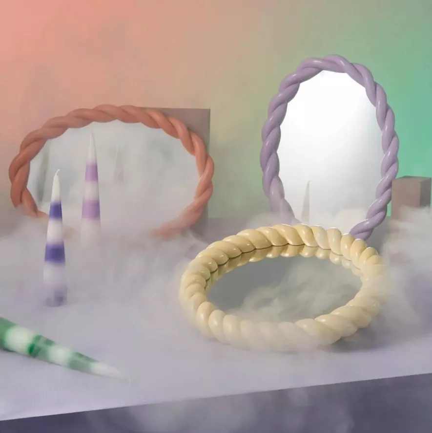 & Klevering &klevering Braid Spiegel 35x26 Oranje 4 & Klevering &klevering Braid Spiegel 35x26 Oranje - Afbeelding 4