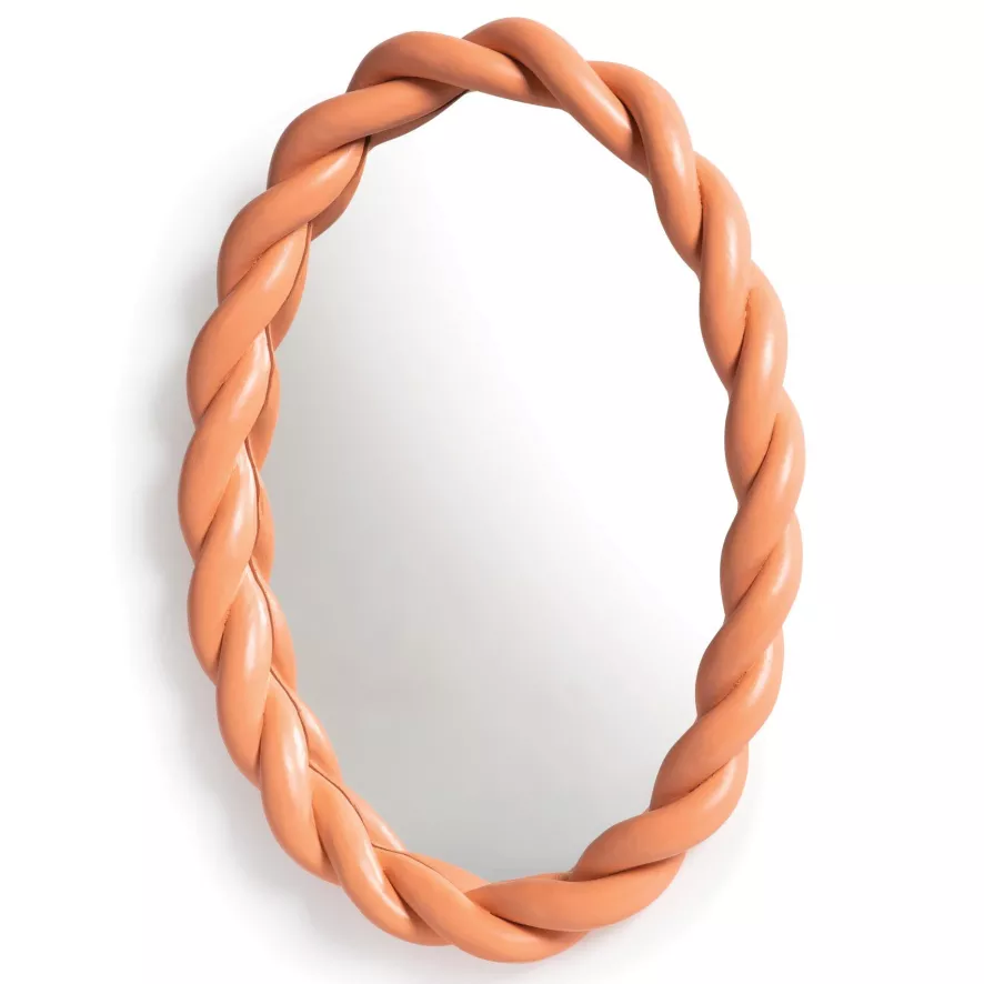 & Klevering &klevering Braid Spiegel 35x26 Oranje 1 & Klevering &klevering Braid Spiegel 35x26 Oranje