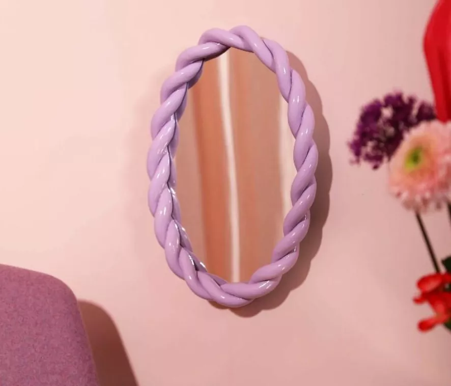 & Klevering &klevering Braid Spiegel 35x26 Oranje 3 & Klevering &klevering Braid Spiegel 35x26 Oranje - Afbeelding 3