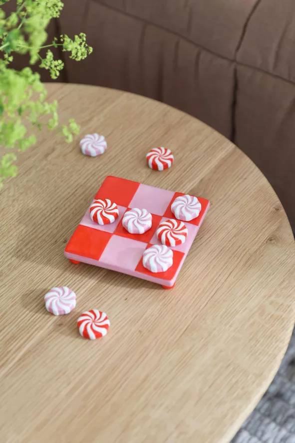 & Klevering &klevering Candy Tic-Tac-Toe Spel Rood 5 & Klevering &klevering Candy Tic-Tac-Toe Spel Rood - Afbeelding 5