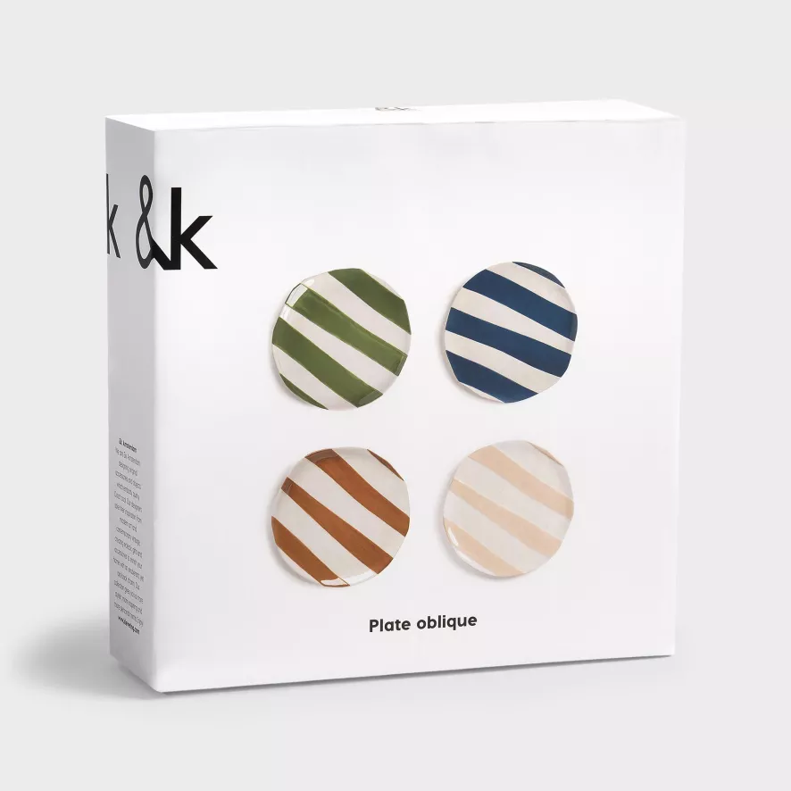 & Klevering &klevering Oblique Ontbijtbord Ø18 Set Van 4 7 & Klevering &klevering Oblique Ontbijtbord Ø18 Set Van 4 - Afbeelding 7