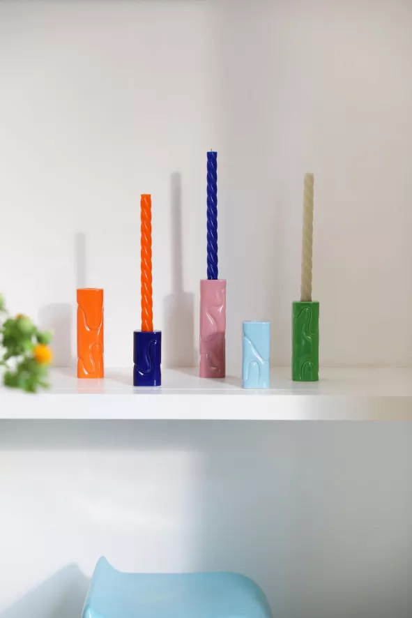 & Klevering &klevering Puffy Kandelaar Small Lichtblauw 4 & Klevering &klevering Puffy Kandelaar Small Lichtblauw - Afbeelding 4