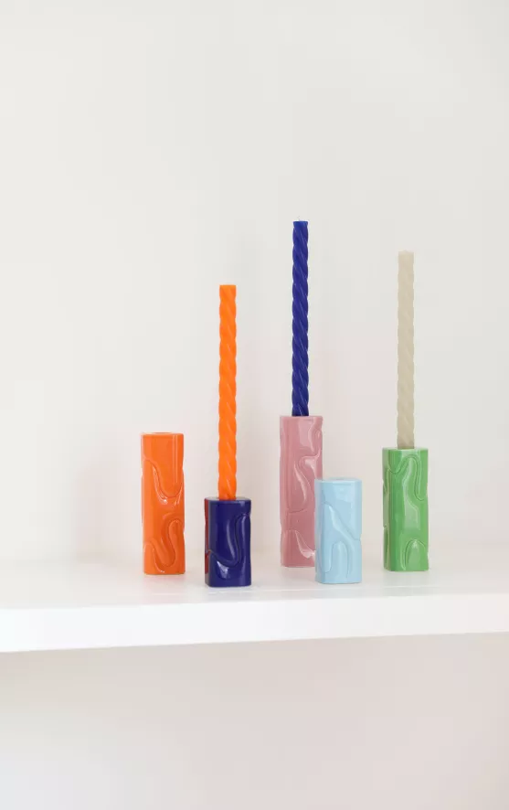 & Klevering &klevering Puffy Kandelaar Small Lichtblauw 2 & Klevering &klevering Puffy Kandelaar Small Lichtblauw - Afbeelding 2