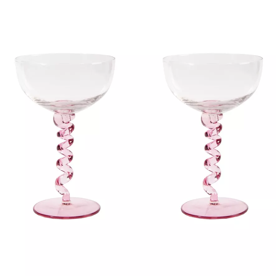 & Klevering &klevering Spiral Coupe Champagneglazen Set Van 2 Roze 1 & Klevering &klevering Spiral Coupe Champagneglazen Set Van 2 Roze