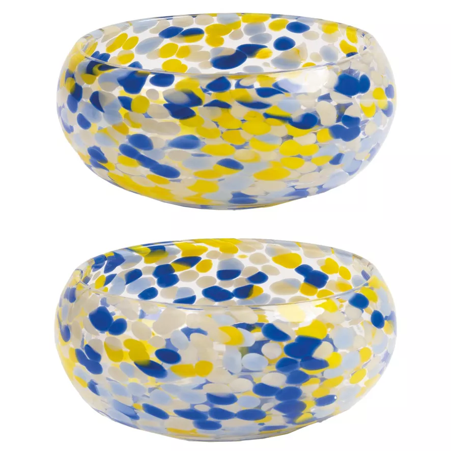& Klevering &klevering Stipple Kom Ø16,5 Set Van 2 Blauw 1 & Klevering &klevering Stipple Kom Ø16,5 Set Van 2 Blauw