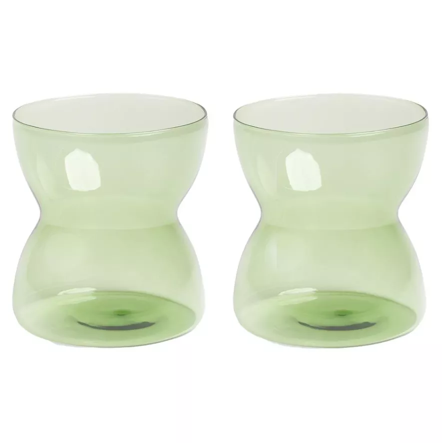 & Klevering &klevering Totem Glazen Set Van 2 Oranje 2 & Klevering &klevering Totem Glazen Set Van 2 Oranje - Afbeelding 2