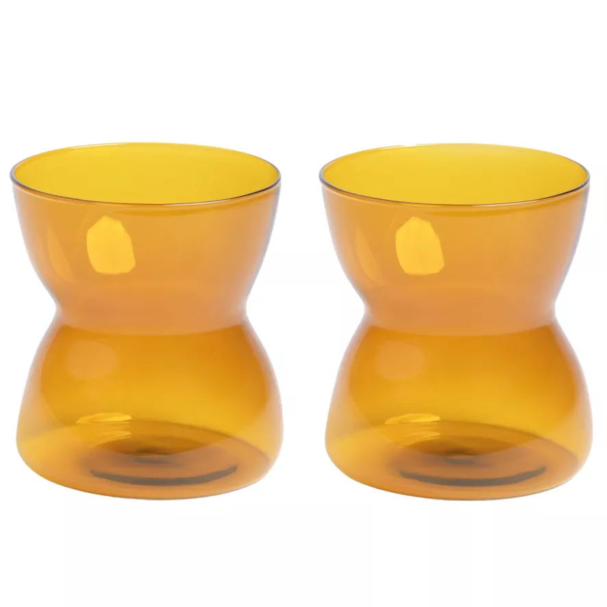 & Klevering &klevering Totem Glazen Set Van 2 Oranje 1 & Klevering &klevering Totem Glazen Set Van 2 Oranje