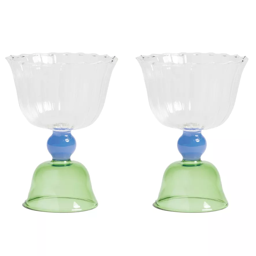 & Klevering &klevering Tulip Wijnglazen Set Van 2 Blauw 10 & Klevering &klevering Tulip Wijnglazen Set Van 2 Blauw - Afbeelding 10