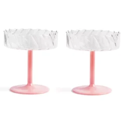& Klevering &klevering Twirl Coupe Champagneglazen Set Van 2 Roze