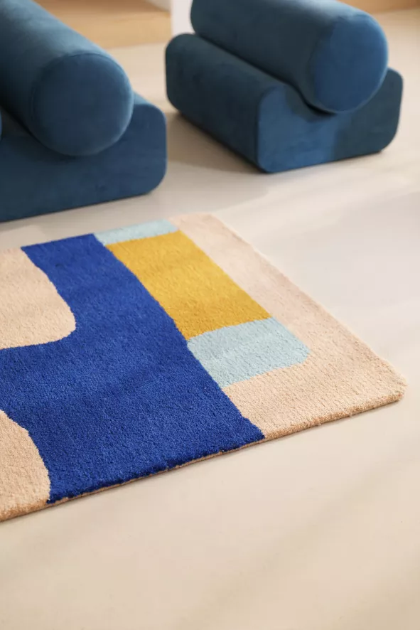 & Klevering &klevering Wispy Vloerkleed 85x115 Blauw 2 & Klevering &klevering Wispy Vloerkleed 85x115 Blauw - Afbeelding 2